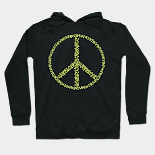 Floral Peace Sign - Lime Green Hoodie